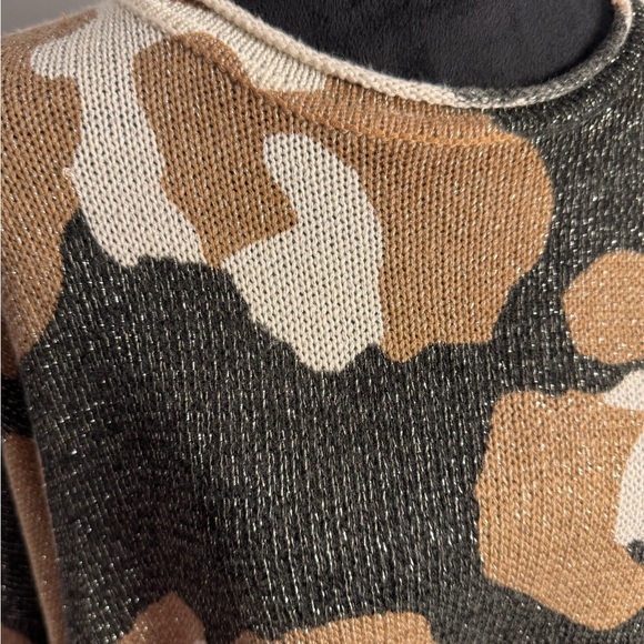 Show Me Your Mumu Mellow Bonfire Oversized Sweater in S’more Cheetah Metallic - Picture 3 of 9